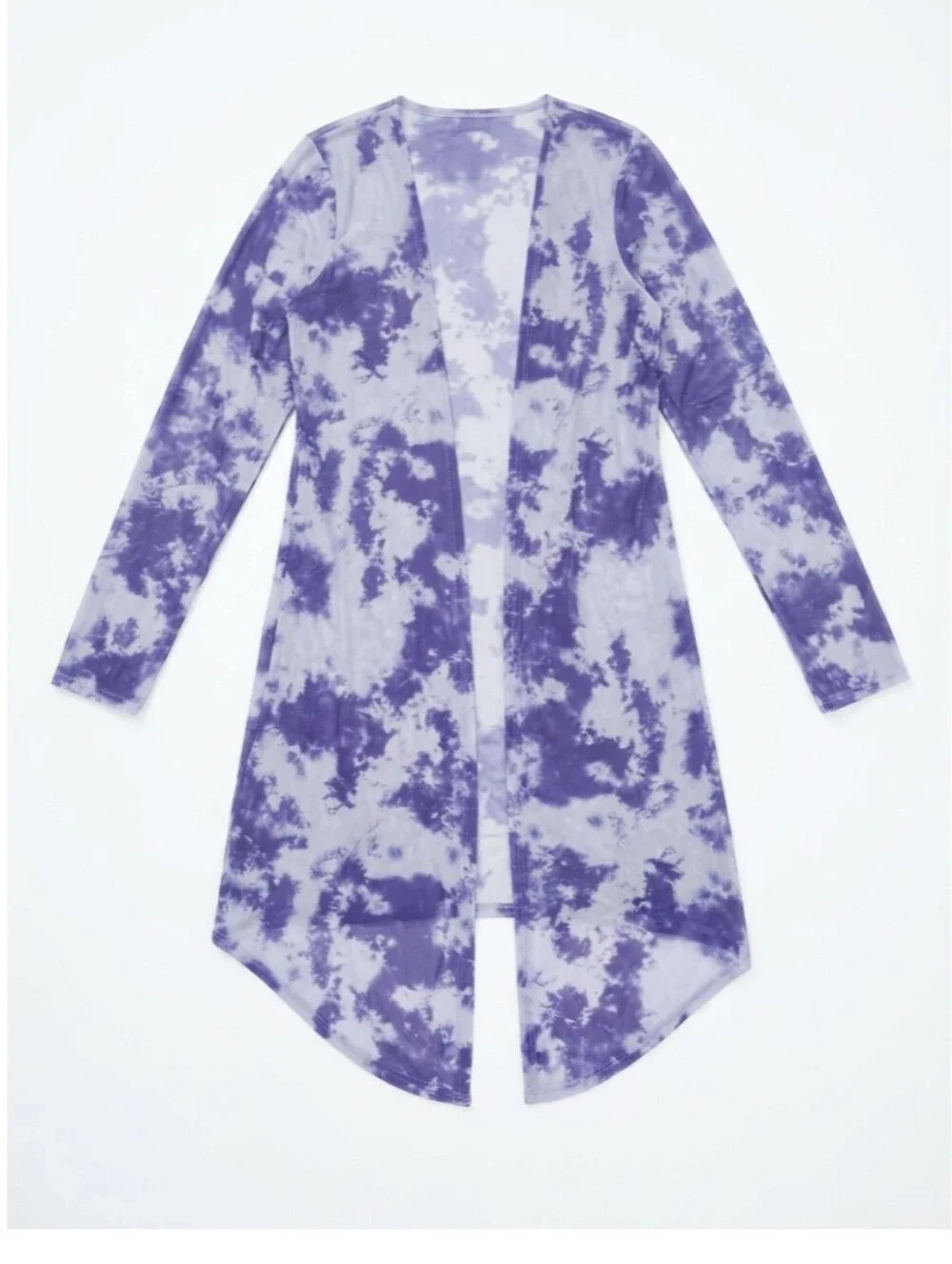 Purple Tie-Dye Mesh Cover-Up